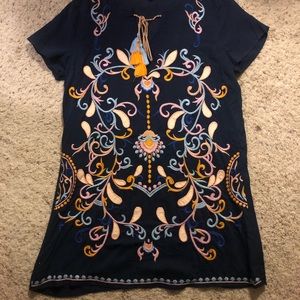 Skies Are Blue Embroidered Shift Dress